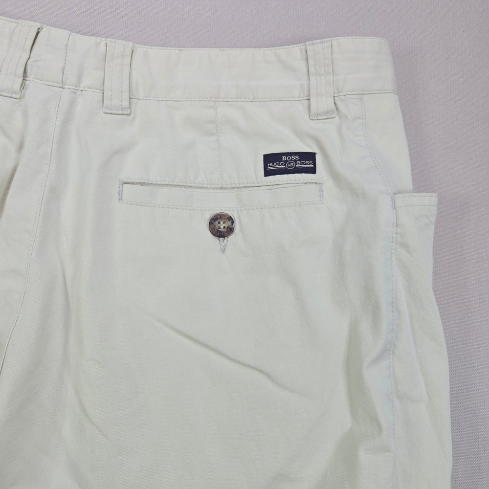Hugo Boss Mick Trousers Chino Putty Beige Straight Cotton Mens 48 - Picture 4 of 13